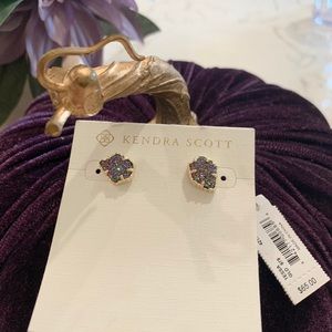 Rainbow Drusy Kendra Scott earrings NWT